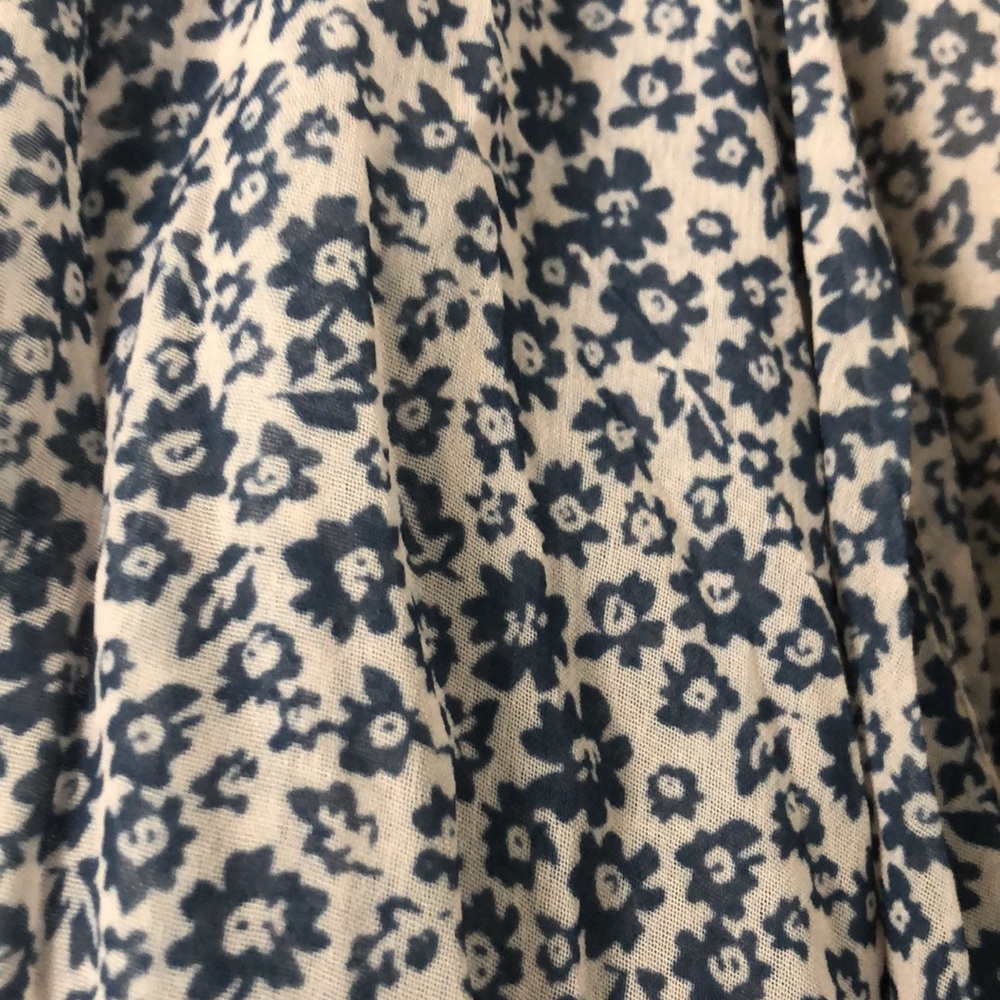 Mikarose blue ditsy floral maxi broomstick skirt S Cottagecore prairie lined - Picture 4 of 12